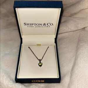 Shipton & Co Silver 925 necklace green heart